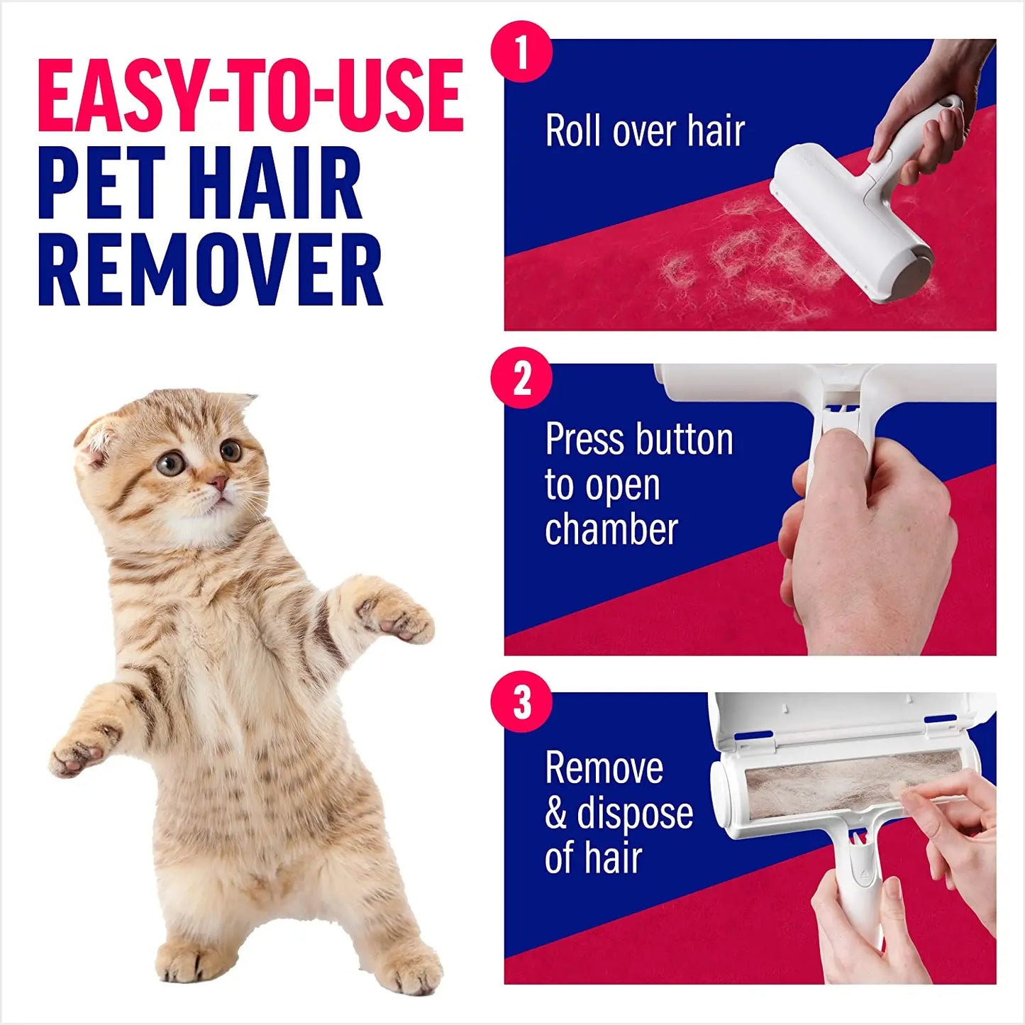 Pet Hair Remover Roller – Reusable & Fabric-Safe